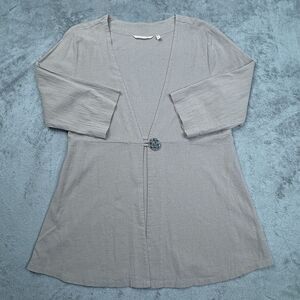 Soft Surroundings Blouse/Jacket Women's Size‎ Medium Beige Single Button Front
